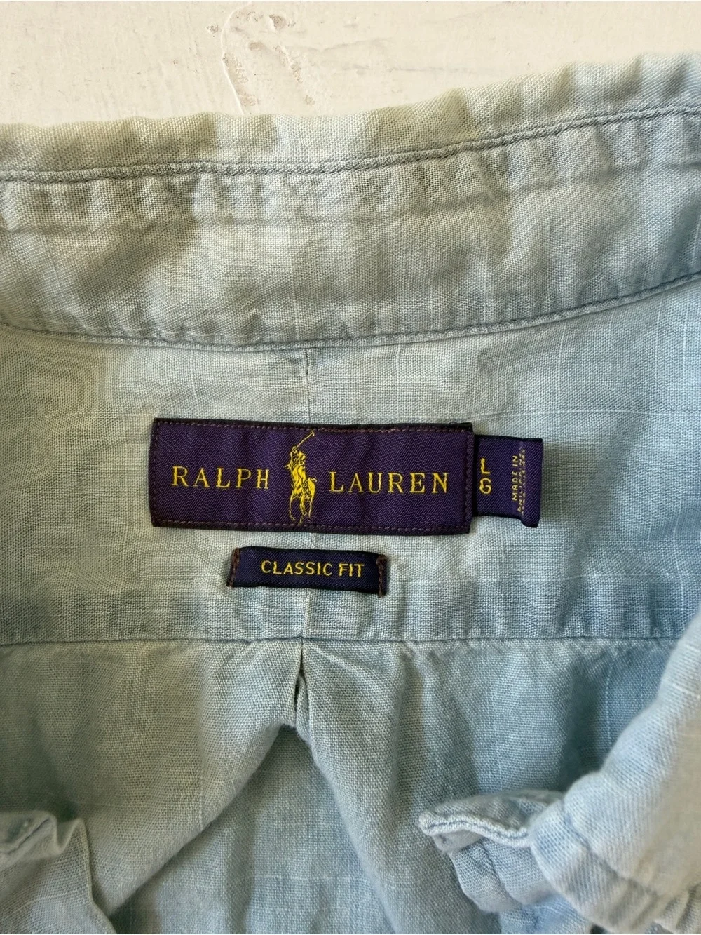 Polo Ralph Lauren Men's Classic Fit Dip-Dyed Shirt Blue Size L
